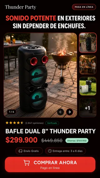 Página Fluxi seleccionada N218 · Thunder Party
