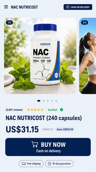 Selected Fluxi sales page N220 · NAC Nutricost
