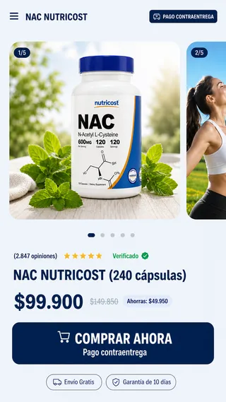 Página Fluxi seleccionada N220 · NAC Nutricost