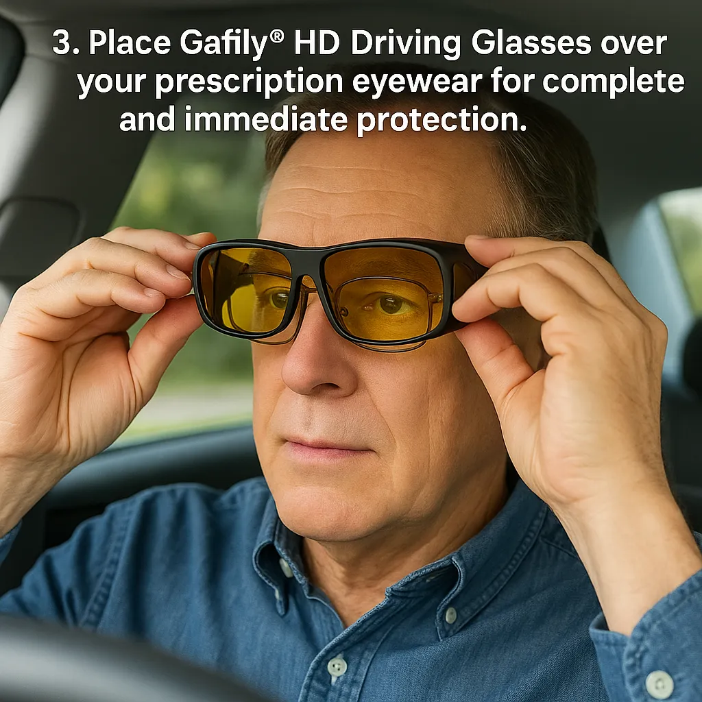 Paso 3: Colócalas sobre tus lentes graduados para una protección total e inmediata.