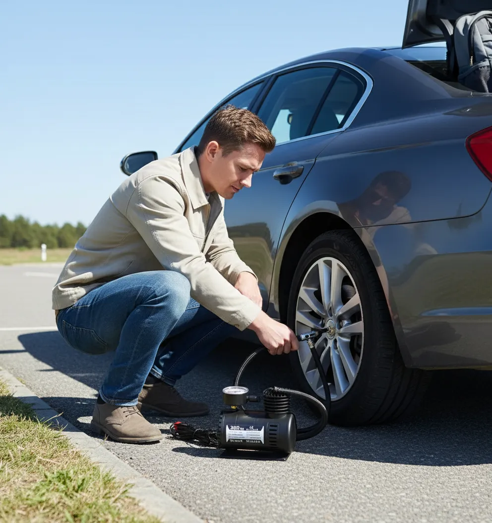 Paso 3: Verifica la presión correcta en el manómetro y sigue tu ruta.