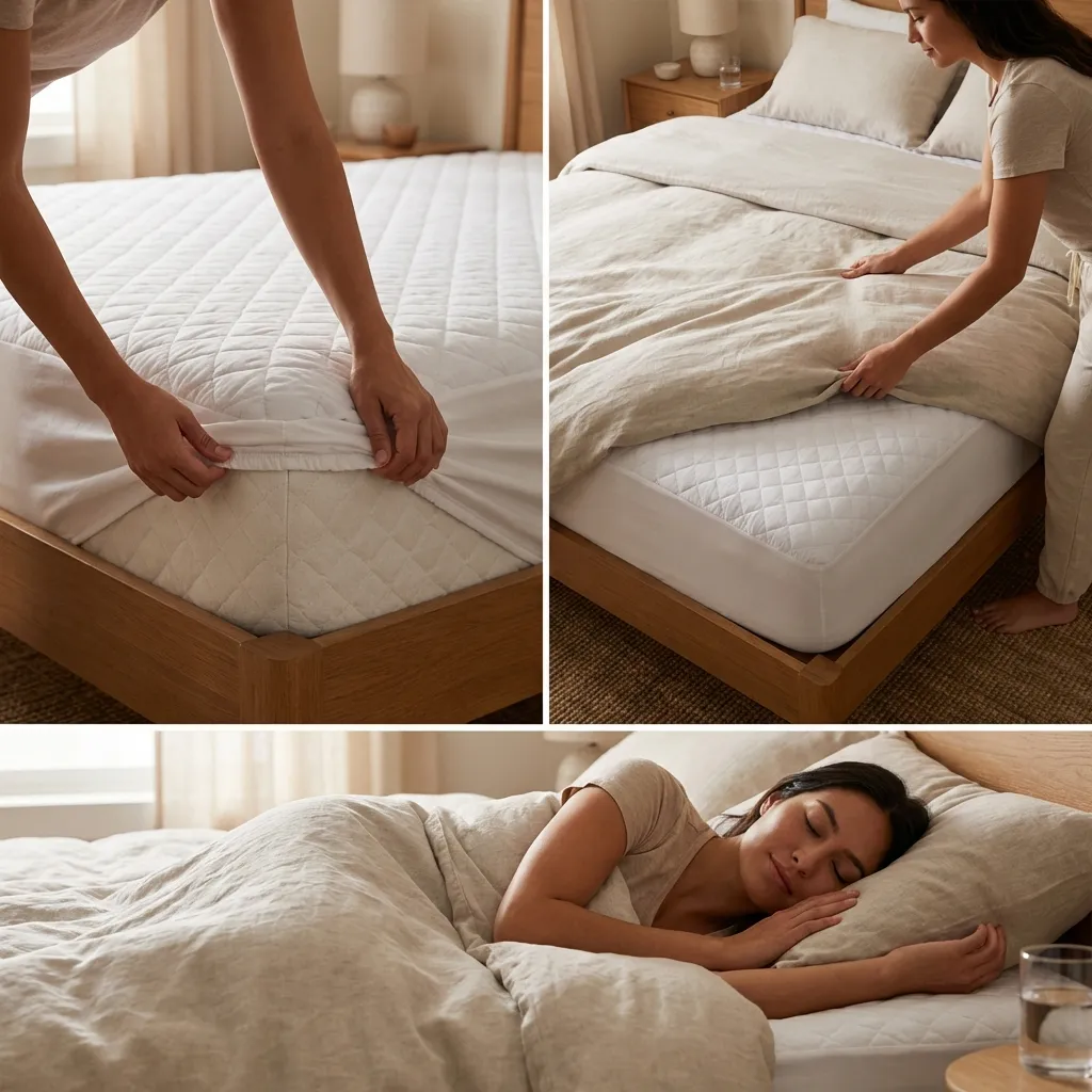 Paso 2: Coloca tu ropa de cama habitual y duerme sin preocupaciones.