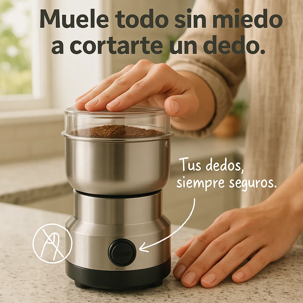 Muele todo sin miedo a cortarte un dedo.