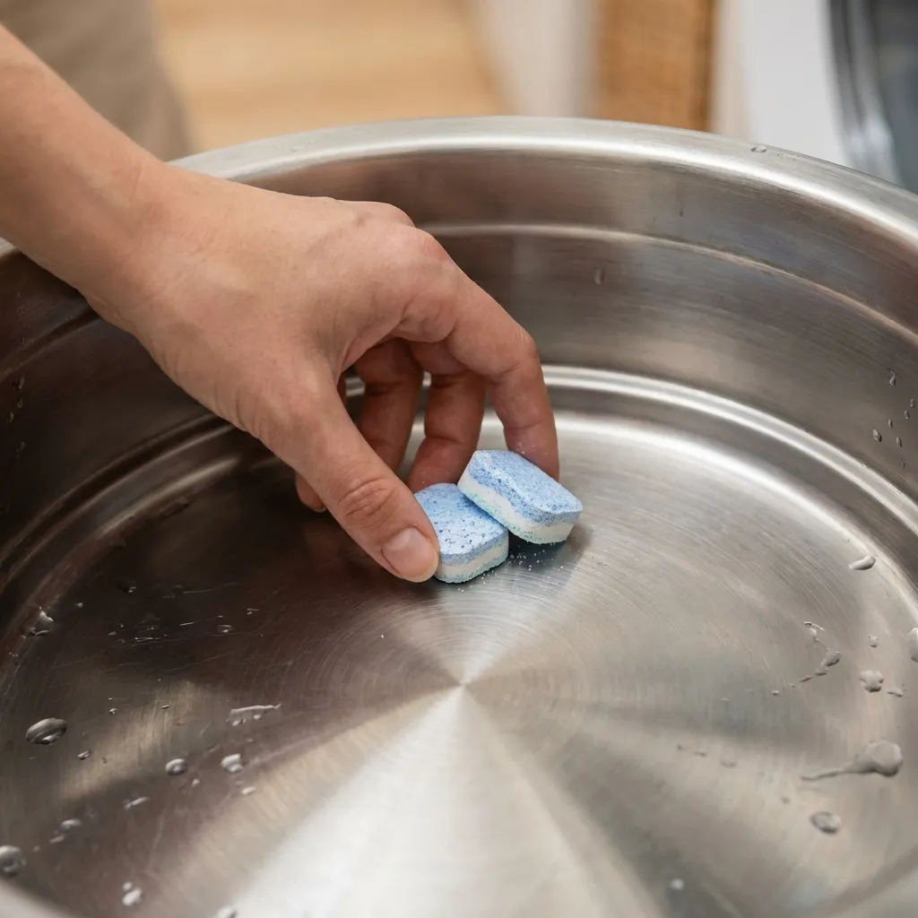 Paso 1: Coloca una o dos pastillas en el tambor vac&iacute;o