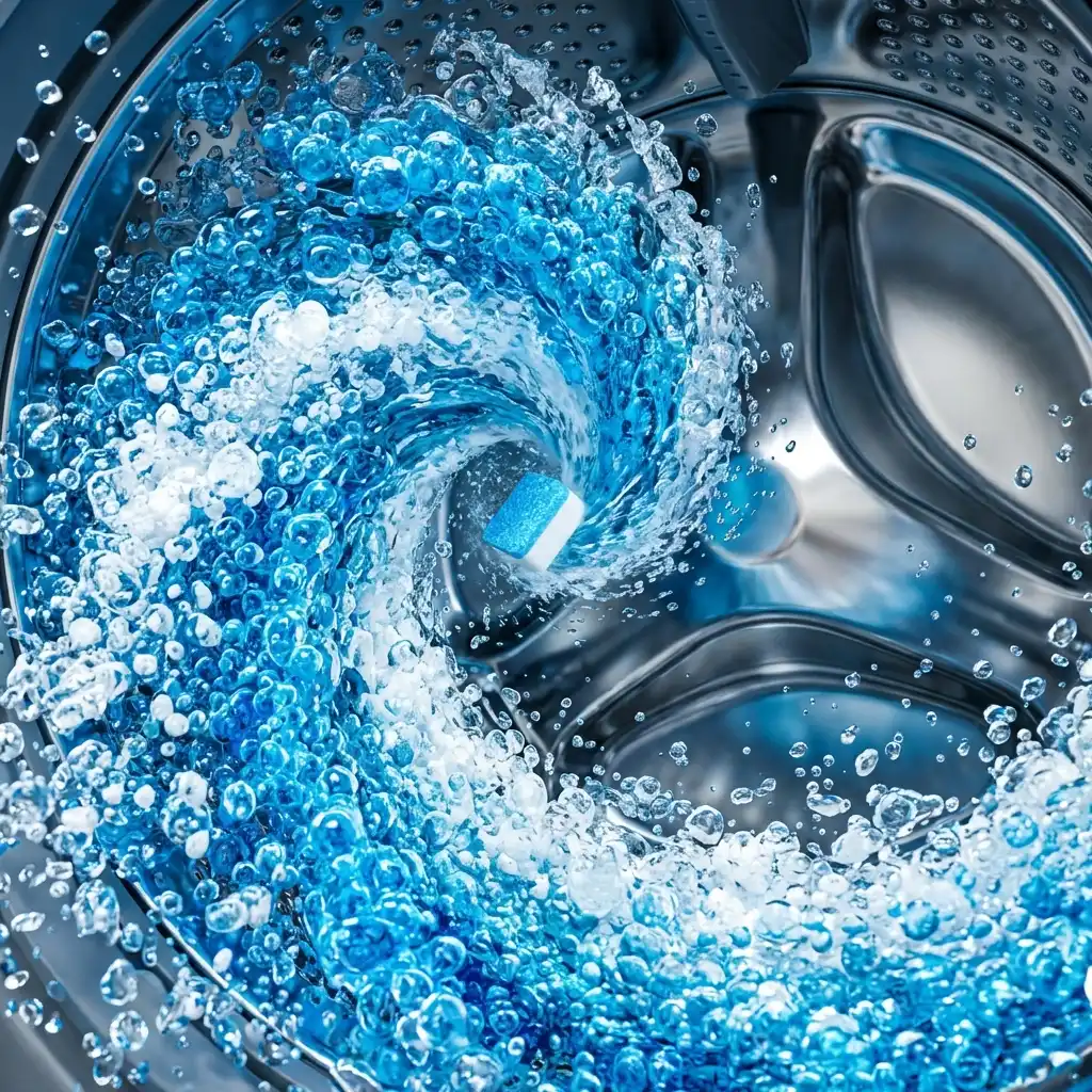F&oacute;rmula efervescente que act&uacute;a en el interior de la lavadora