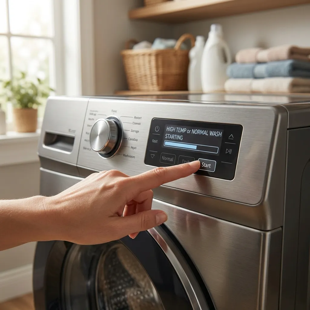 Paso 2: Inicia un ciclo normal, preferiblemente con agua caliente.