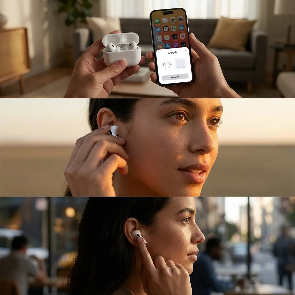 Step 1: Open the case and experience the instant connection animation.