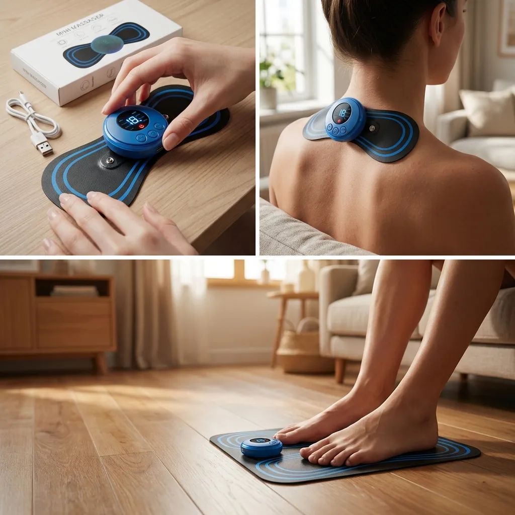 Paso 2: Aplica el parche mariposa en tu cuello o espalda para liberar tensión.