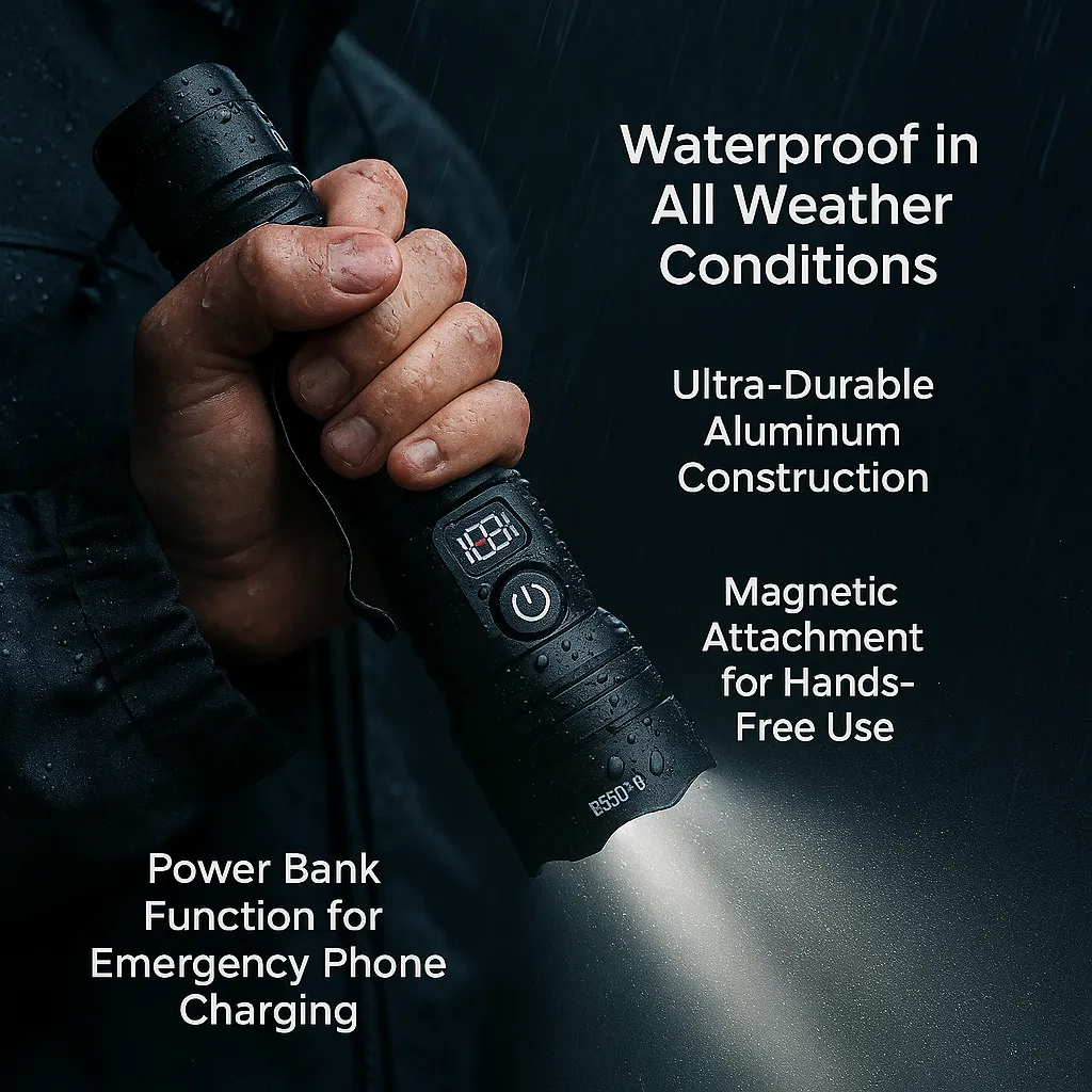 Esgofo Rechargeable Flashlights High Lumens 2000 2 Modes High/Low, Super Bright Magnetic LED Flashlight Long Distance 3280FT, Powerful Long Lasting Strong Flash Light USB C with Clip for Hiking