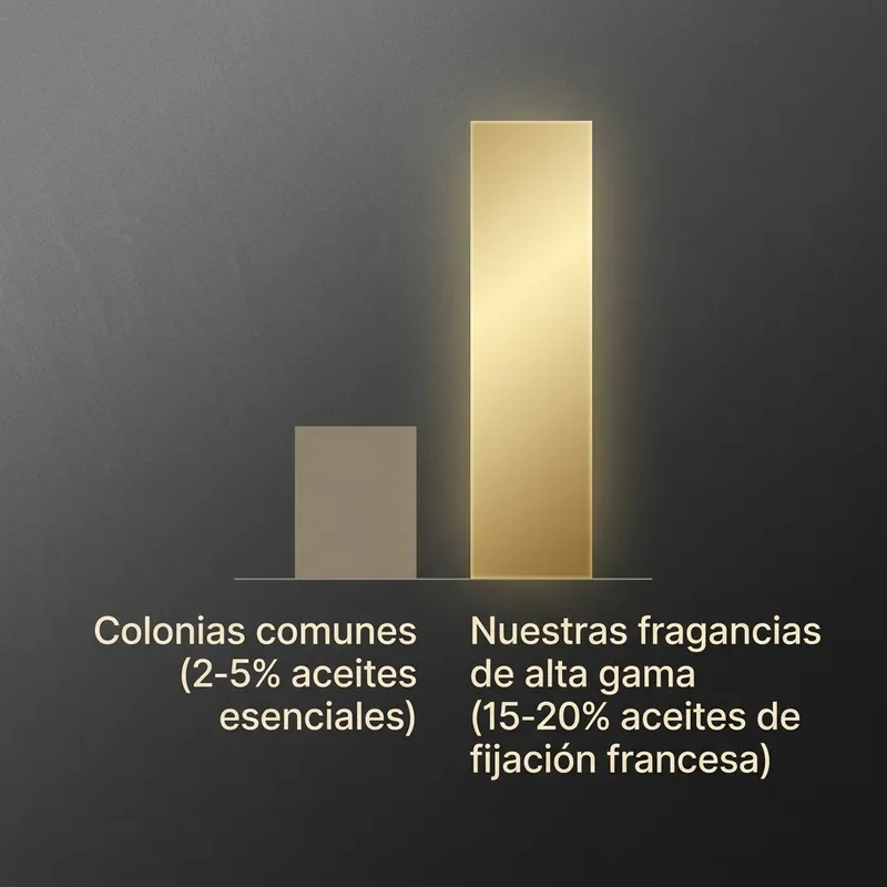 Gráfico comparativo de fijación y aceites esenciales