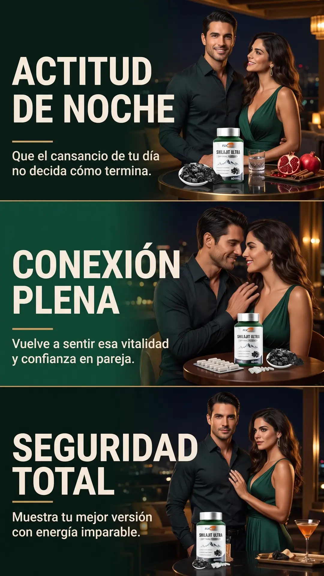Sección visual de beneficios para PowerShilajit
