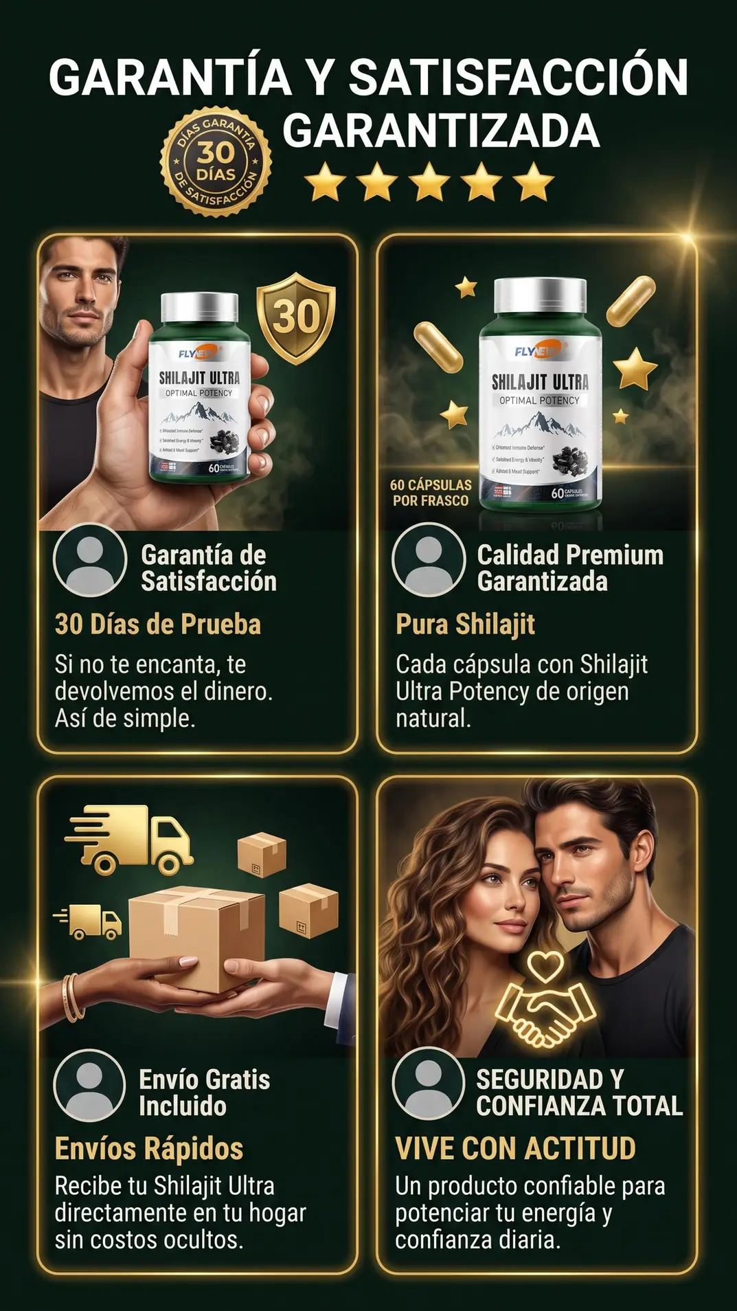 Sección visual de calificacion para PowerShilajit