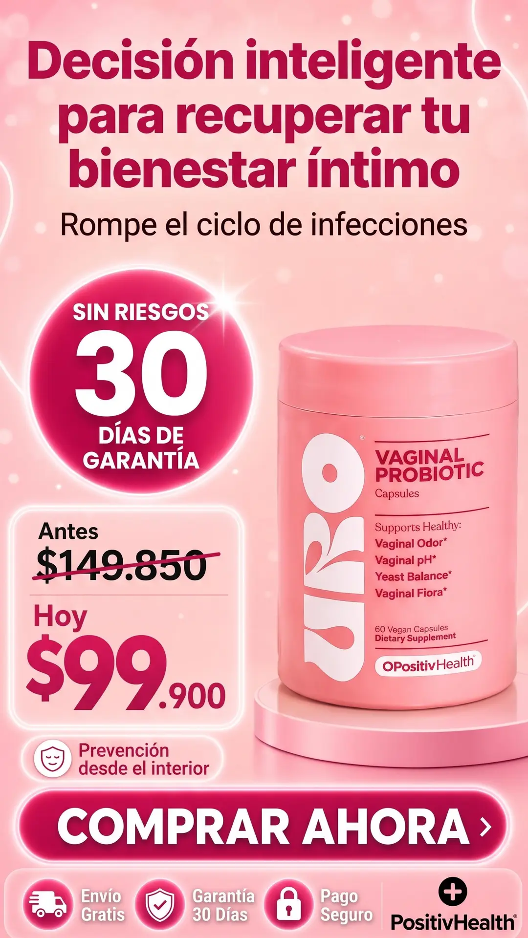 Sección visual de oferta para Probiotico uro