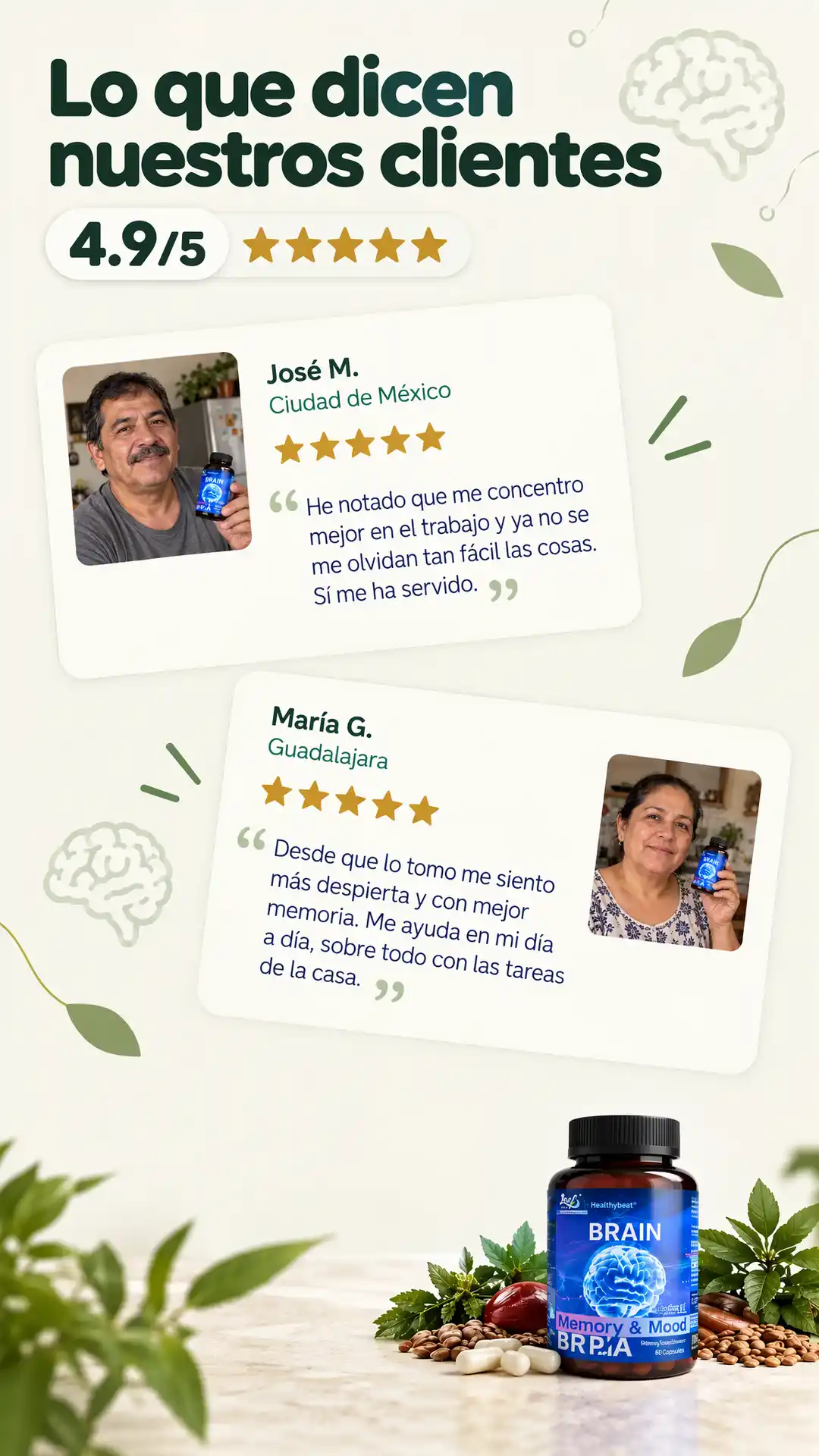 Sección visual de calificacion para Bienki brain