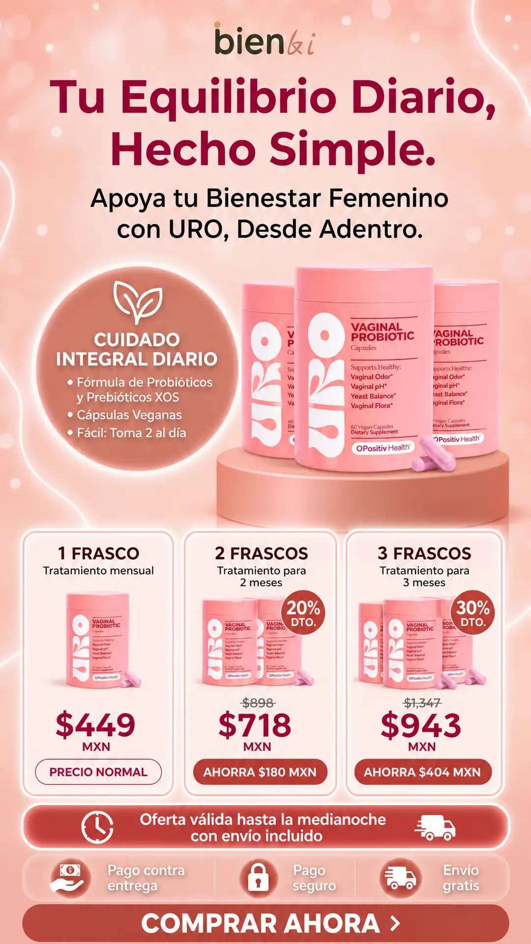 Sección visual de oferta para Bienki bienestar