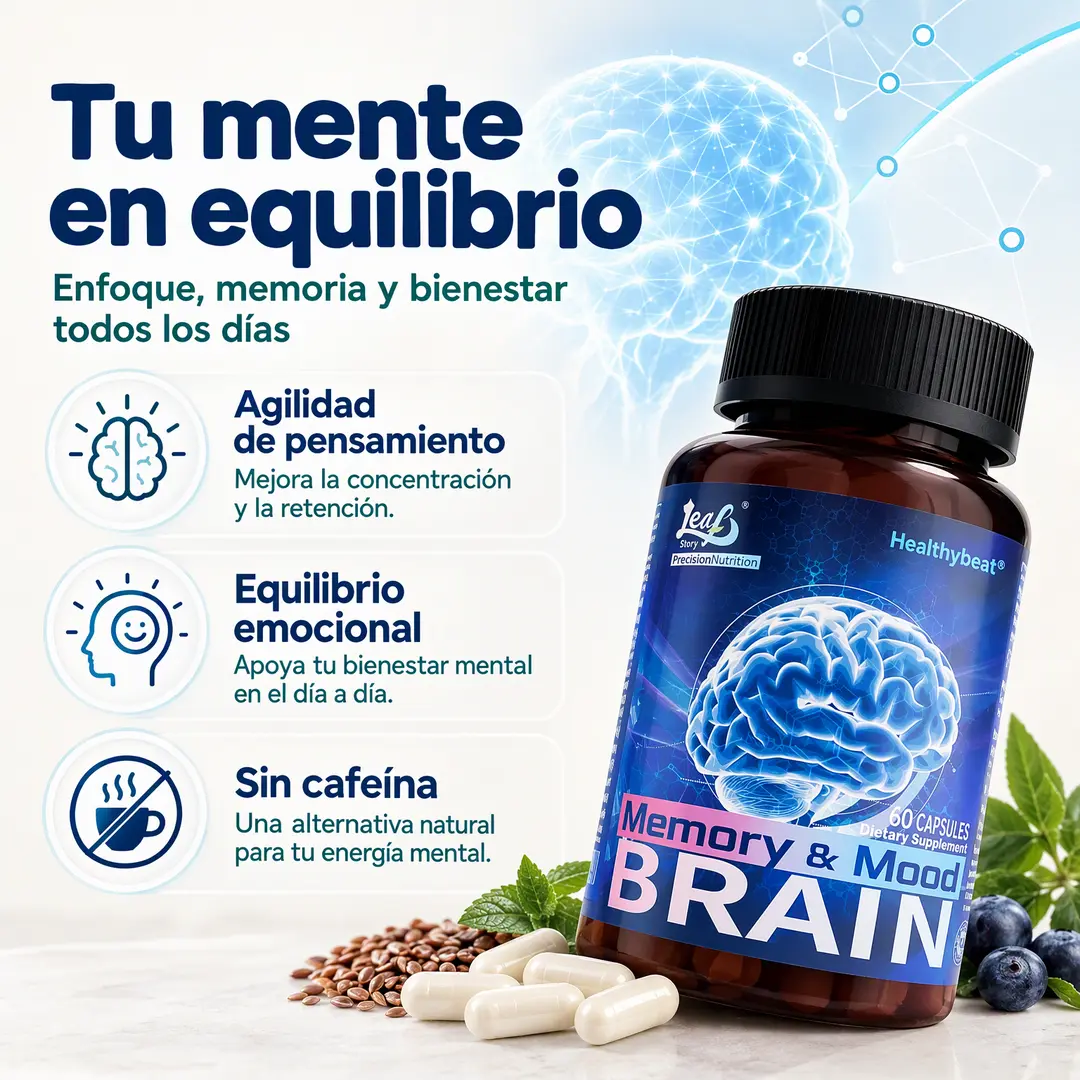 Sección visual de beneficios destacados para Bienki brain