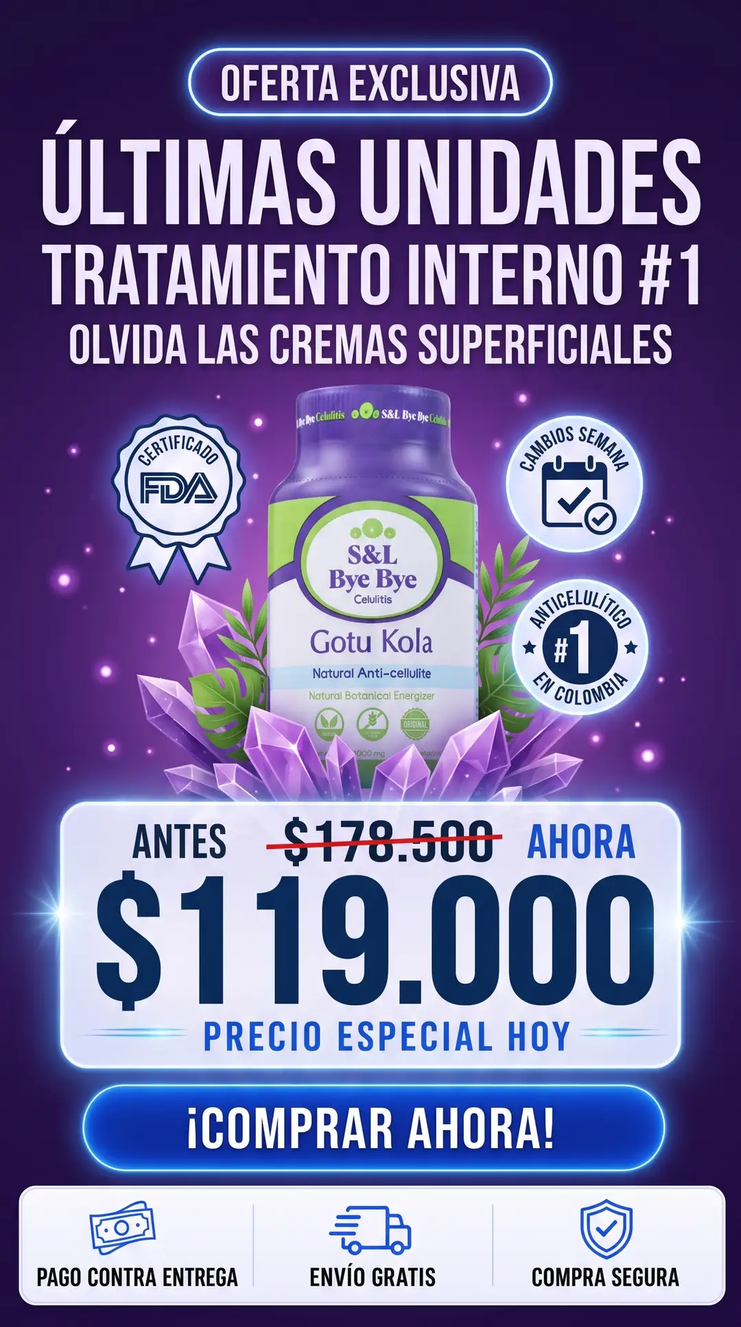 Sección visual de oferta para byebyeoficial